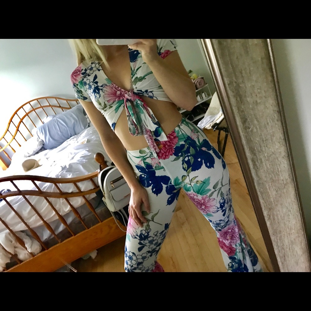 Fashion Nova Floral Two Piece Outfit